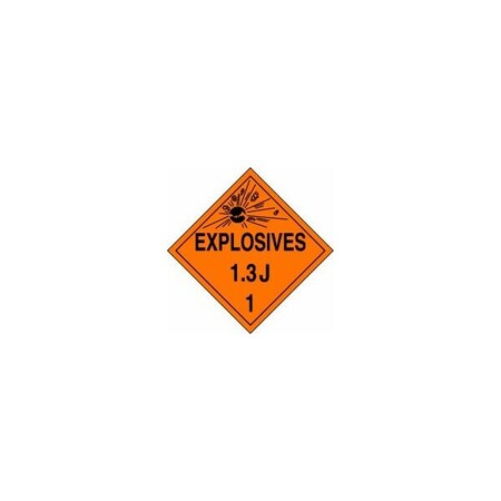 Accuform DOT PLACARD HAZARD CLASS 1 MPL124CT50 MPL124CT50